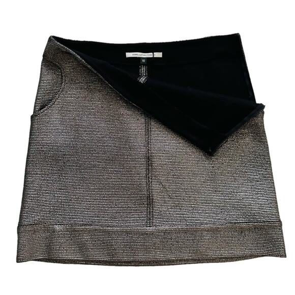 Diane Von Furstenberg Skirt Katinko Silver Metallic A-Line Skirt Size 10 - Picture 3 of 12
